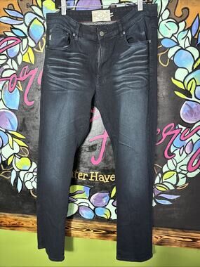 Men's Thread And Cloth Slim Straight Jeans, Dark Wash, 31x32